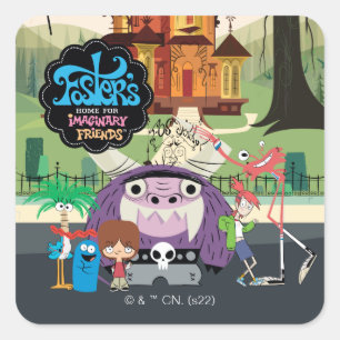 Foster's Home for Imaginary Friends   Hanging Out Vierkante Sticker
