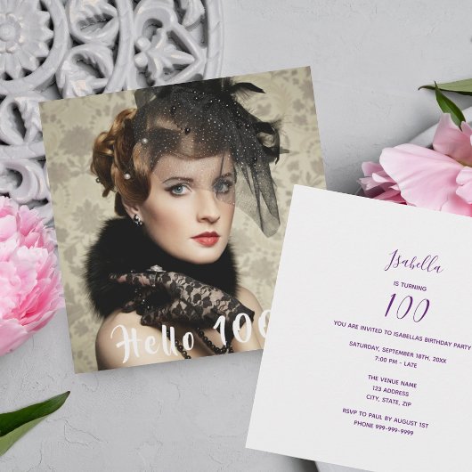 Foto 100e verjaardag hallo 100 kaart