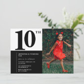 Foto 10e verjaardag uitnodigingen Elegant Chic (Staand voorkant)