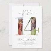 Foto 14e verjaardag uitnodiging (Voorkant)