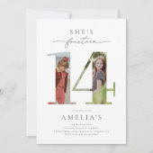 Foto 14e verjaardag uitnodiging (Voorkant)