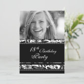 Foto 18e verjaardag van uitnodigingen (Staand voorkant)