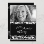 Foto 18e verjaardag van uitnodigingen (Voorkant / Achterkant)