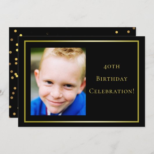 Foto 40e verjaardag man kaart (Voorkant / Achterkant)