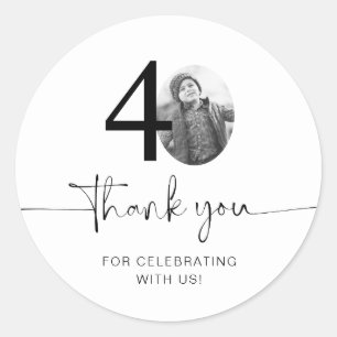 Foto 40e verjaardag ronde sticker