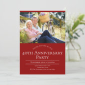 Foto 40ste huwelijksverjaardag kaart (Staand voorkant)