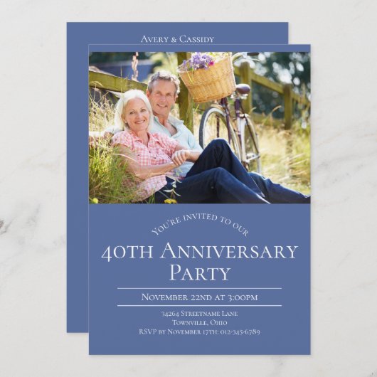 Foto 40ste huwelijksverjaardag kaart (Voorkant / Achterkant)