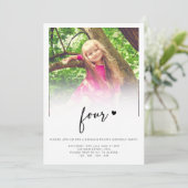 Foto 4e verjaardag Vier hartstilstand Kaart (Staand voorkant)