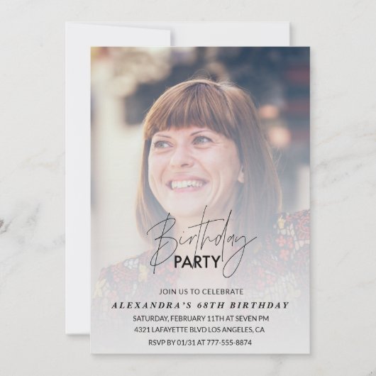 Foto 68e verjaardag uitnodiging Verjaardagsfeest (Voorkant)