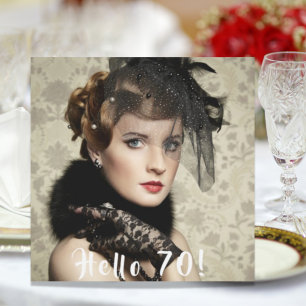Foto 70e verjaardag hallo 70 glitter kaart