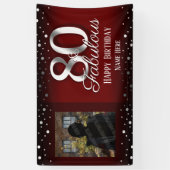 Foto 80 en Fabulous Birthday Confetti Spandoek (Verticaal)