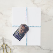 Foto 80e verjaardag naam toevoegen datum modern pa cadeaulabel (Met Touw)