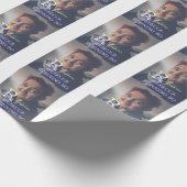 Foto 80e verjaardag naam toevoegen datum modern pa cadeaupapier (Hoek)