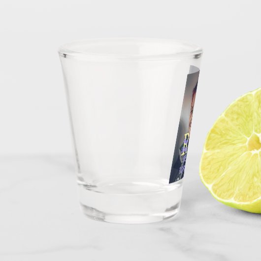 Foto 80e verjaardag naam toevoegen datum modern pa shot glas (Links)