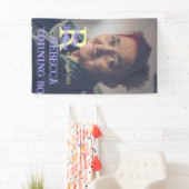 Foto 80e verjaardag naam toevoegen datum modern pa spandoek (Insitu)
