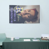 Foto 80e verjaardag naam toevoegen datum modern pa spandoek (Beurs)