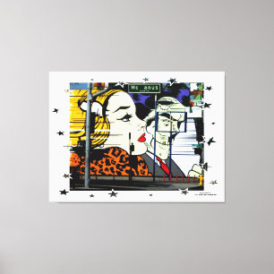 Foto 8 Graffiti met Fun Stars Canvas Afdruk