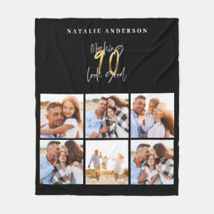 Foto: 90e verjaardag, zwart en goud fleece deken