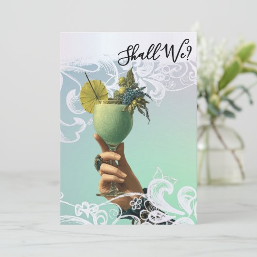 *~* FOTO A101  Cocktail 2 BACHELORETTE Kaart (Staand voorkant)