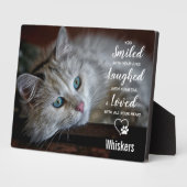 Foto-aandenken voor huisdierverdriet Sympathie Kat Fotoplaat (Zijkant)