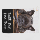 Foto Aangepast beste hond vader ooit zwart Golfhanddoek (Horizontaal)