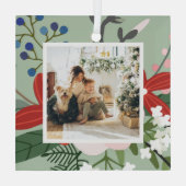 Foto aangepast kerstfeest glas ornament (Achterkant)