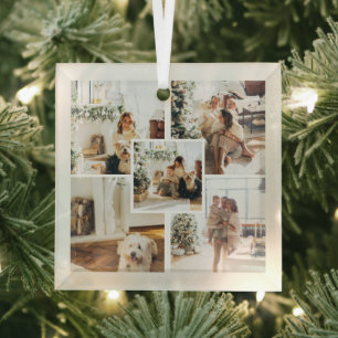 Foto aangepast kerstfeest glas ornament