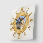 Foto Aangepaste 50th Wedding Jubileum Clocks Vierkante Klok (Hoek)