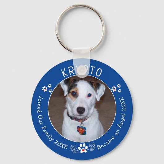Foto aangepaste dog Memorial toevoegen Sleutelhanger (Voorkant)