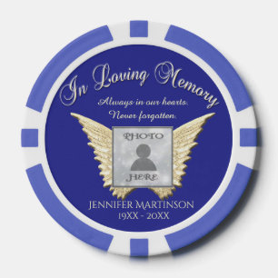 Foto aangepaste herinneringen toevoegen poker chips