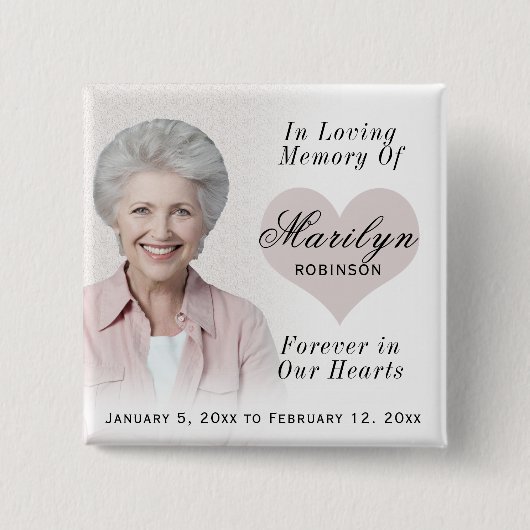 Foto aangepaste Memorial-Button toevoegen Vierkante Button 5,1 Cm (Voorkant)