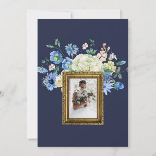 Foto aanpassen Klassieke witte bloemen   Navy Brid Kaart