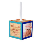 Foto ABC Blokken Birth Stats Keepomwille Ornament (Achter hoekig)