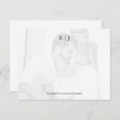 Foto Achtergrond Monogram Koppel Initialen Notitiekaartje (Voorkant / Achterkant)