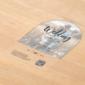 FOTO ACRYL BRUILOFT QR Code RSVP OVERLAY Acryl Uitnodigingen (Laagn)