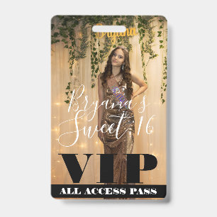 Foto Afbeelding Aangepaste Verjaardag Sweet 16 VIP Badge