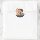 Foto Afbeelding Blue Custom Modern Wedding Favor Ronde Sticker (Tas)