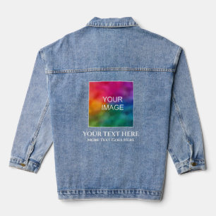 Foto Afbeelding uploaden Logo Womens Modern Elegan Denim Jacket