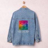 Foto Afbeelding uploaden Logo Womens Modern Elegan Denim Jacket (Hangar)