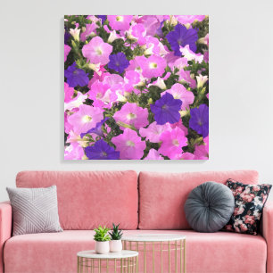 Foto afbeelding van Morning Glory Roze & Paarse Bl Canvas Afdruk