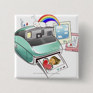 Foto afkomstig uit een camera vierkante button 5,1 cm