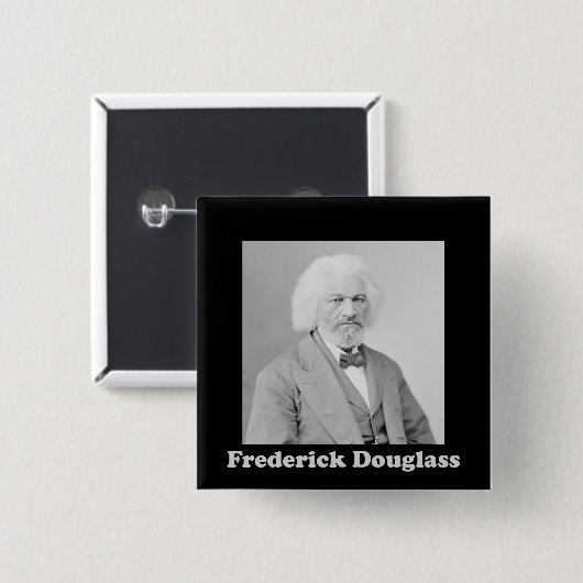 foto Afro-Amerikaan Frederick Douglass Vierkante Button 5,1 Cm (Voorkant /achterkant)