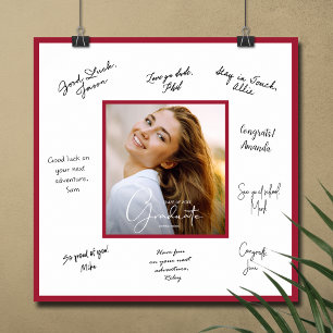 Foto Afstudeer Autogram Rode Rand Poster
