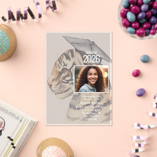 Foto afstudeeraankondiging Acryl uitnodiging Uitnodigingen