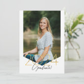 Foto afstudeeraankondiging kaart (Staand voorkant)