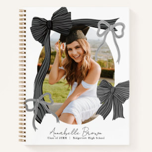 Foto afstudeercadeau met zwarte strikken Guestbook Notitieboek