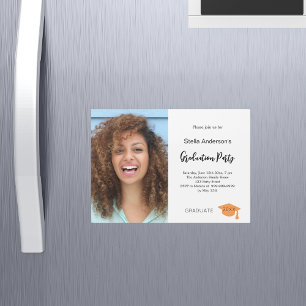 Foto afstudeerfeest magnetische uitnodiging