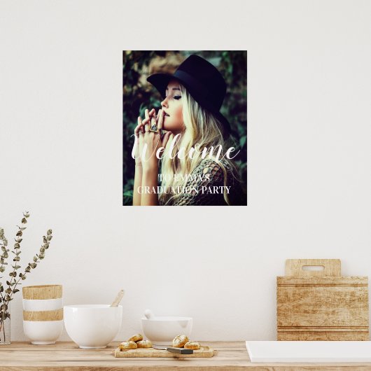 Foto afstudeerfeest Welkom gepersonaliseerd Poster (Keuken)