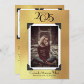  Foto Afstuderen Aankondiging Gold (Voorkant / Achterkant)