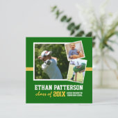 Foto Afstuderen aankondiging groen goud (Staand voorkant)